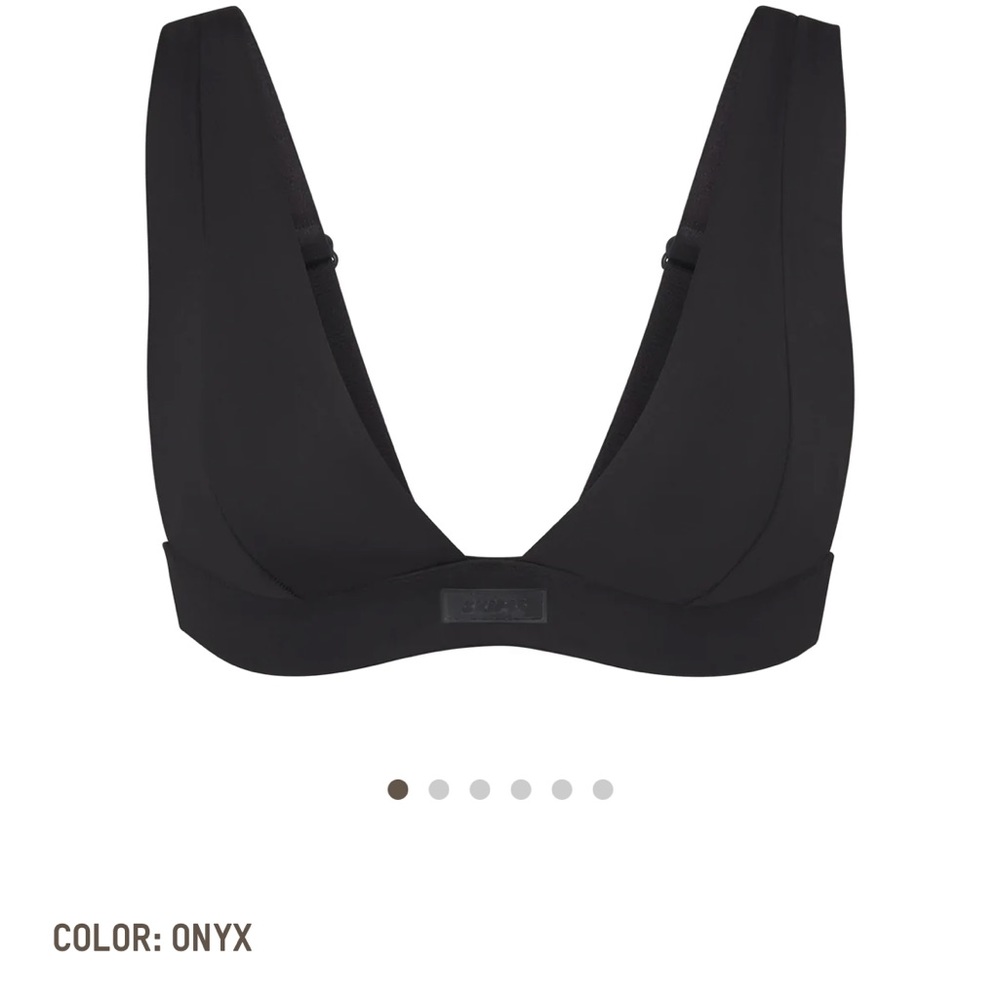Skims Plunge Swim Top in Onyx Large
